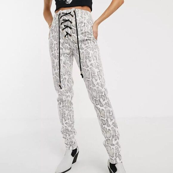 Jagger & Stone straight leg pants in snake vinyl Size 10 - Picture 1 of 11